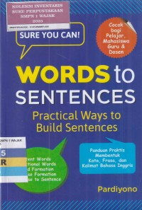 Image of SURE YOU CAN! WORDS TO SENTENCES